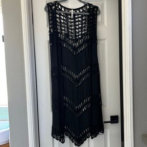 Elan black kimono coverup